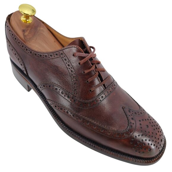 Bally Other - Vintage Bally France Men's Size 7.5D Brown Leather Dress Shoes Wingtips Oxfords